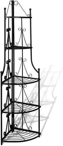 Miniatura 2 de Soporte para plantas, soporte alto para plantas de interior, estante esquinero negro de 14.2 x 23.6 pulgadas