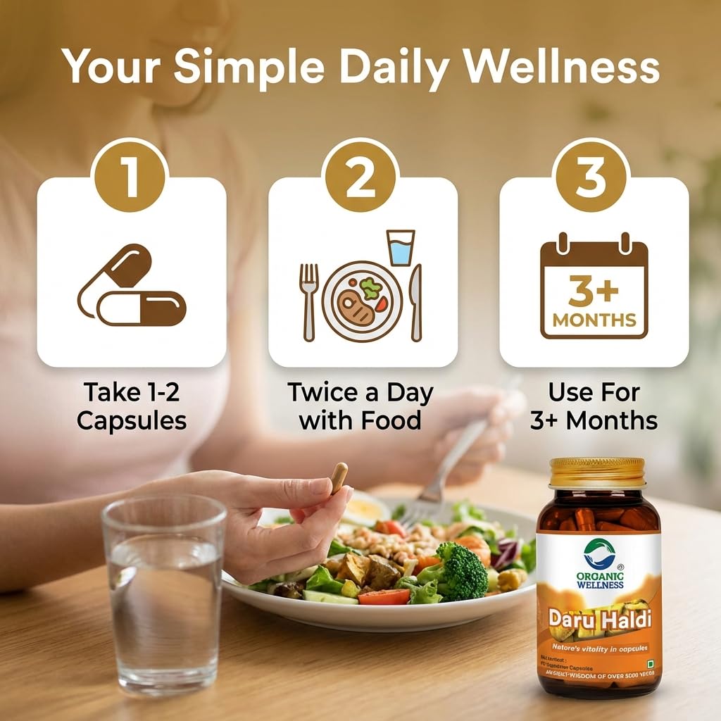 Organic Wellness Daru Haldi Capsule 90 Vegetarian Capsules Indian Berberry Supports Healthy Liver & Kidney Function — Amazon image 5