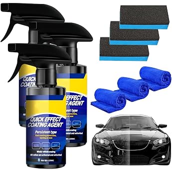 Quick Effect Coating Agent 3-in-1 High Protection Effect Quick Coated Car Spray Multifunctional Car Scratch Remover and Wear and Tear Car Polish 3 Pieces