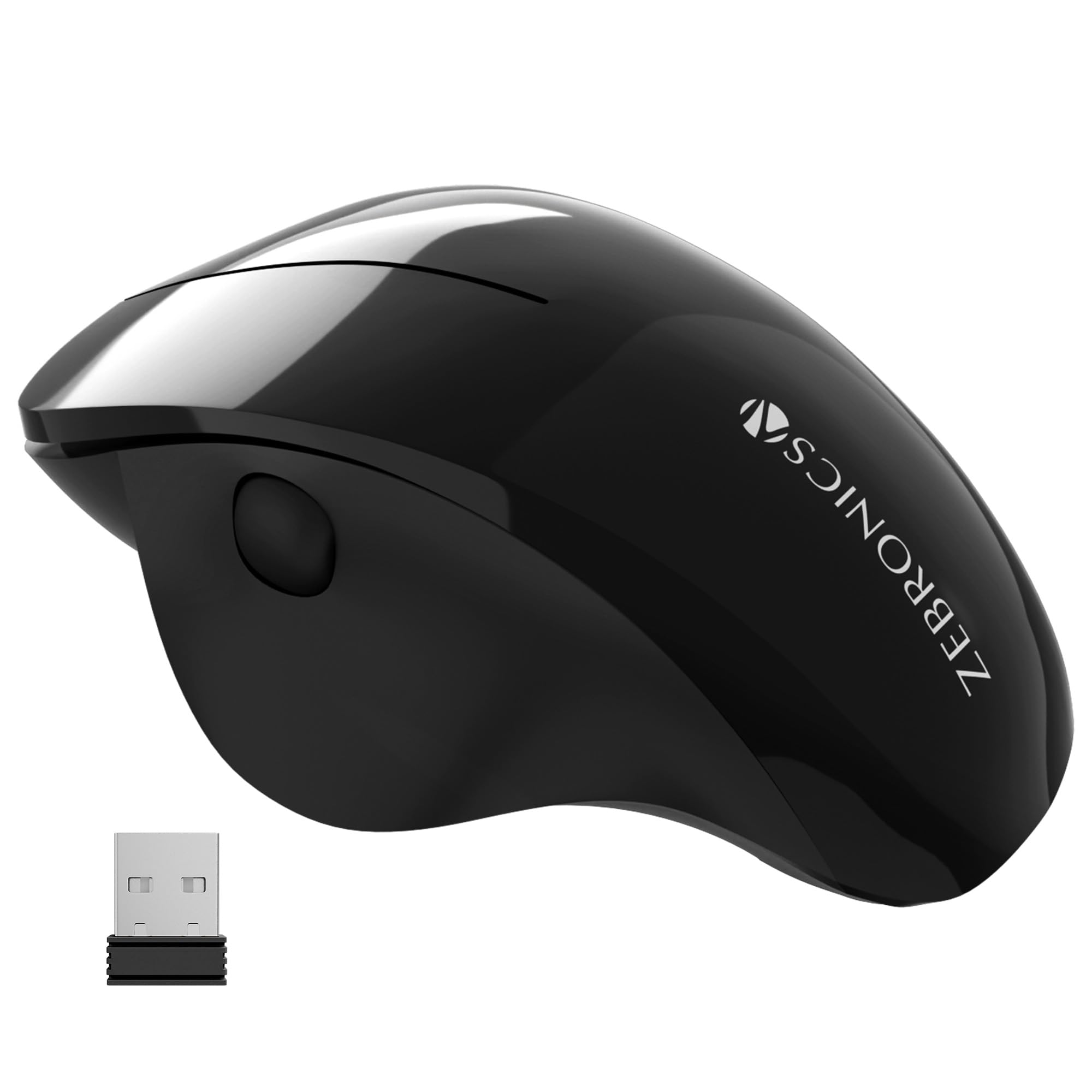 ZEBRONICS Dolphin Silent Wireless Mouse, Dual Mode Bluetooth, 2.4GHz, 1200 DPI, 3 Buttons, USB Nano Receiver, Thumb Scroll Wheel, Glossy Finish and Ergonomic Design (Black) (B0C71D5JXB) Amazon Price History, Amazon Price Tracker