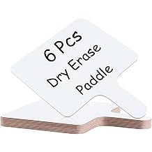 6 PCS 8 x 10 Inch Dry Erase Paddle, Handheld Wooden White Board Double Sided Dry Erase Signs Auction Paddles for Students Classroom Office Meeting Voting Answers Shower Games Party 6