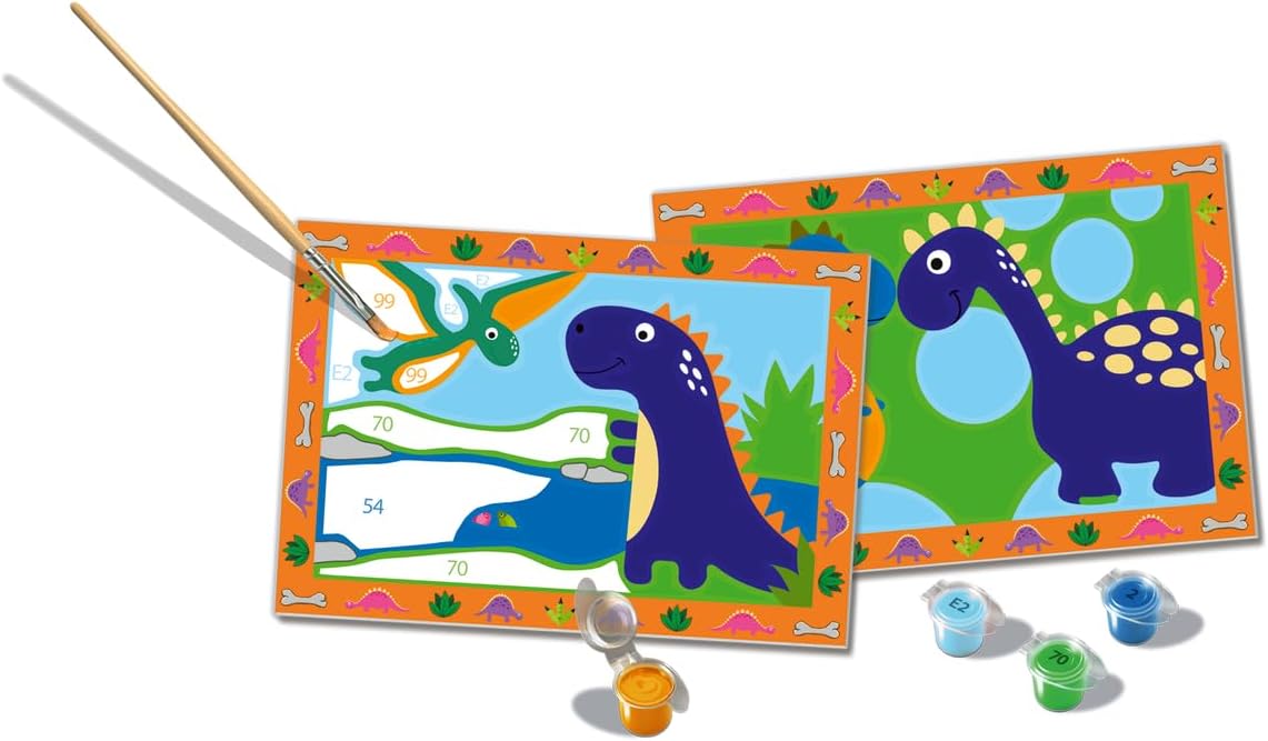 Ravensburger Land of The Dinosaurs Paint by Numbers Kit for Kids - 23554 - Painting Arts and Crafts for Ages 5 and Up