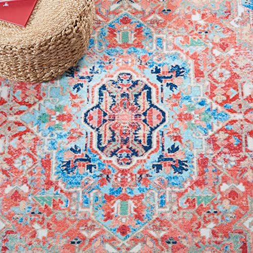 Tapete SAFAVIEH Riviera 243x122 cm Lavable Azul Claro Rojo miniatura 6