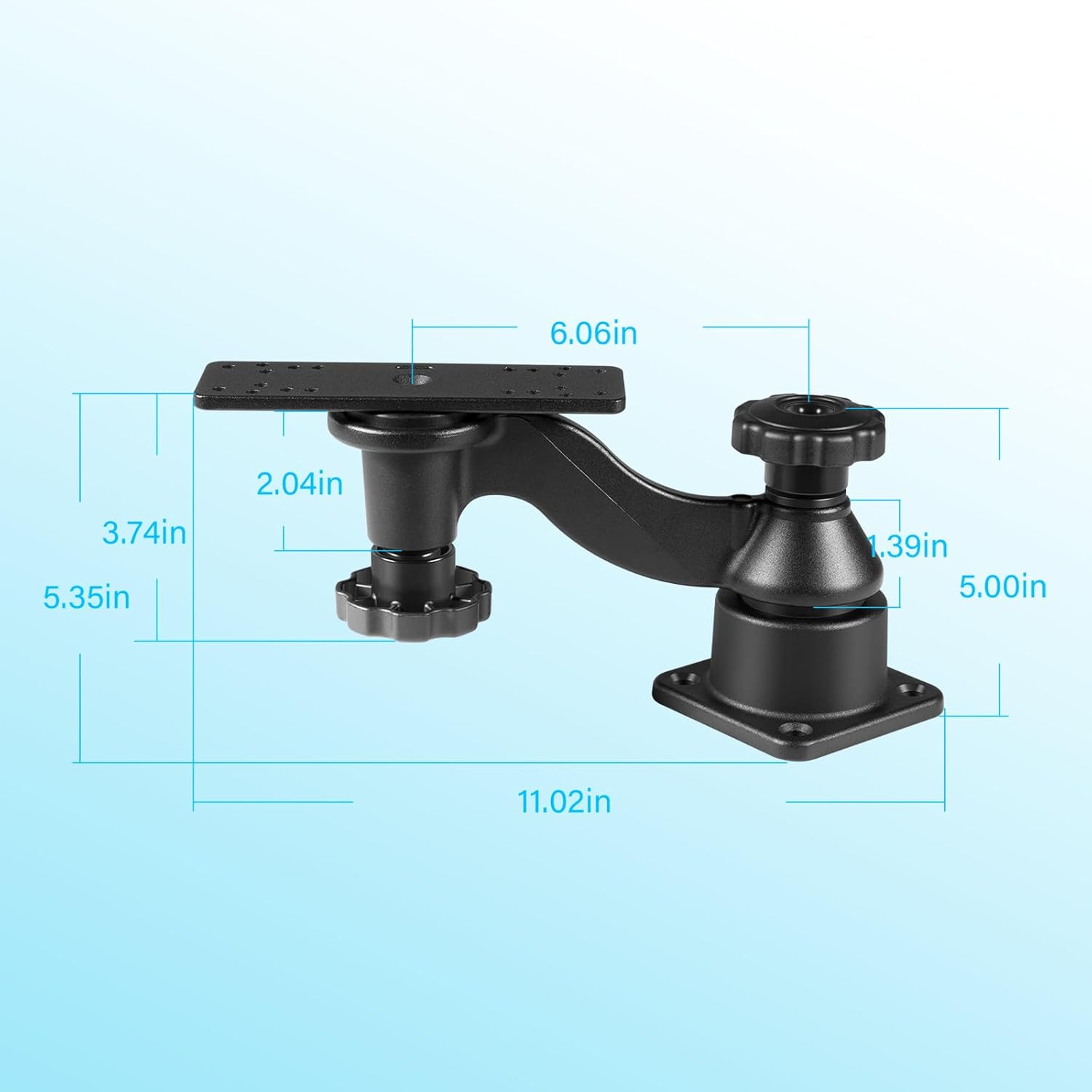 Universal Fish Finder Mount Chartplotters Mount Compatible with Garmin, Humminbird, Lowrance and More, for 5" to 12" Screens, 丨6-inch Swing Arm丨360 Degree Rotation丨Solid Hold