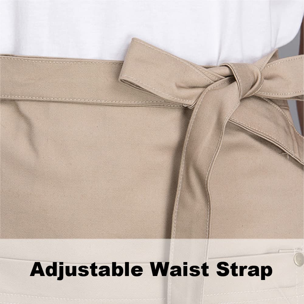 TOPTIE Denim Half Apron, Waist Apron, Unisex Waitress/Waiter Apron for Restaurant Cafe, Hotel, Bar-Denim - Image 3