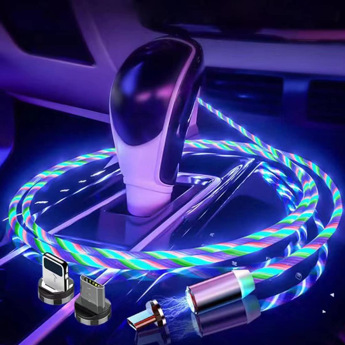 Amazon | 車内USB充電ケーブルライト 車内デコレーションライト LED 