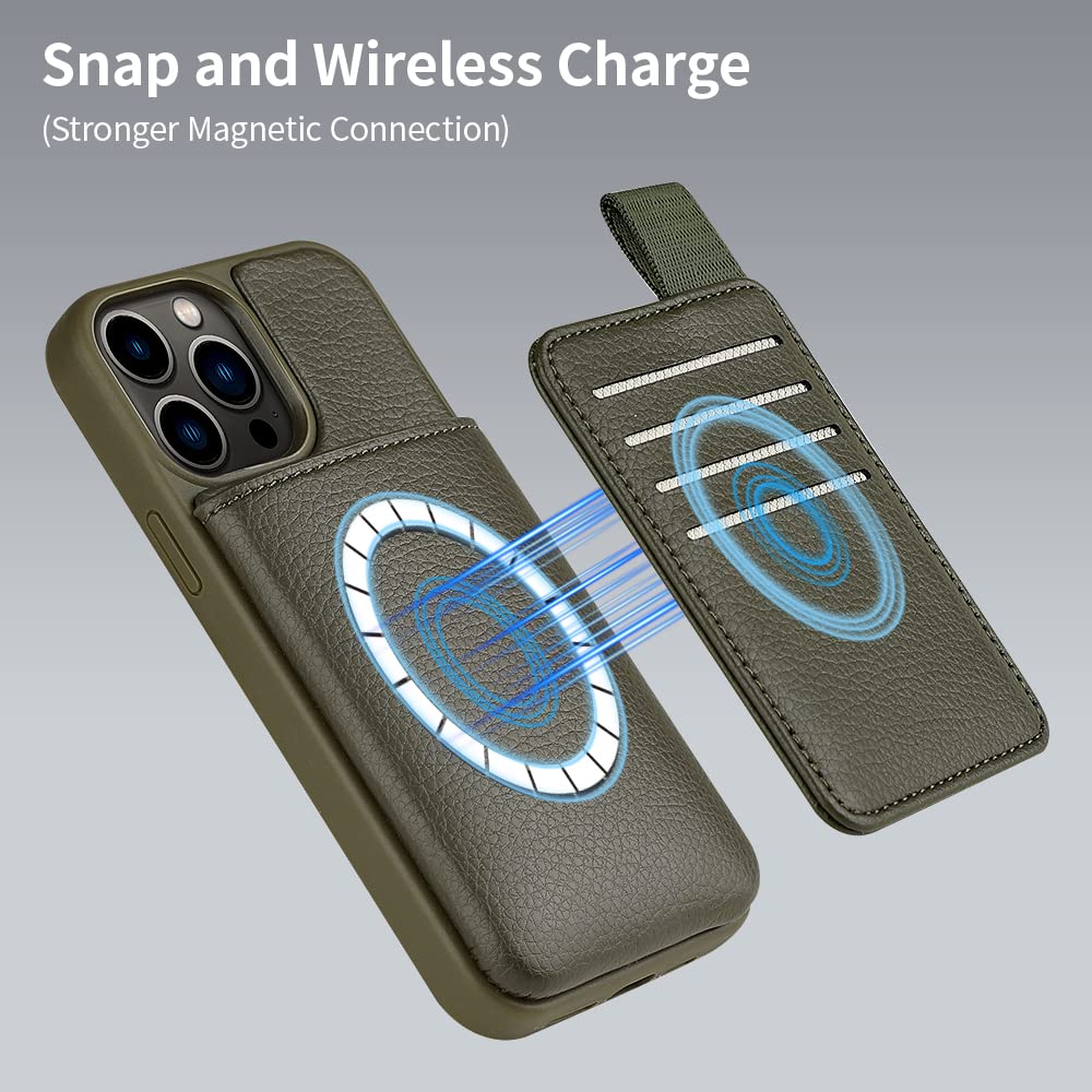 LAMEEKU Wallet Case for iPhone 13 Pro Max Case [Strong