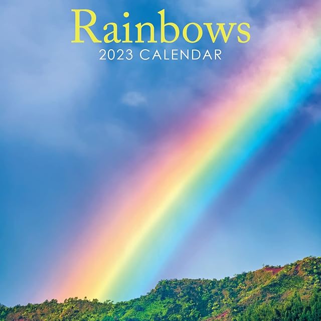 2023 Rainbows Square Hanging Wall Calendar - No Plastic - 12" x 12" Planner, Prism, Spectrum, Colour, Organiser, Home, Family, Schedule, Agenda, Gift