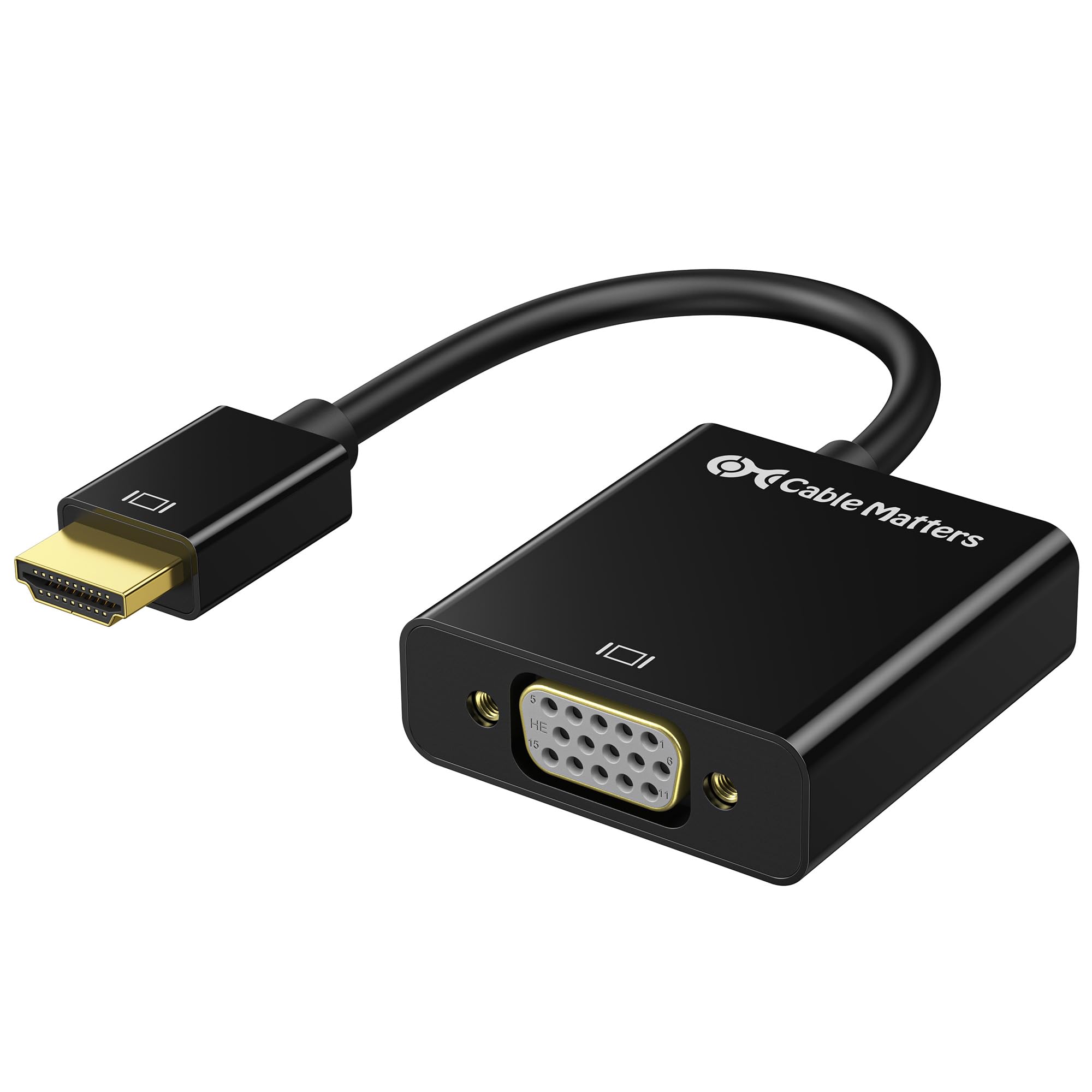 Cable Matters Unidirectional HDMI to VGA Adapter, VGA to HDMI Converter, Black