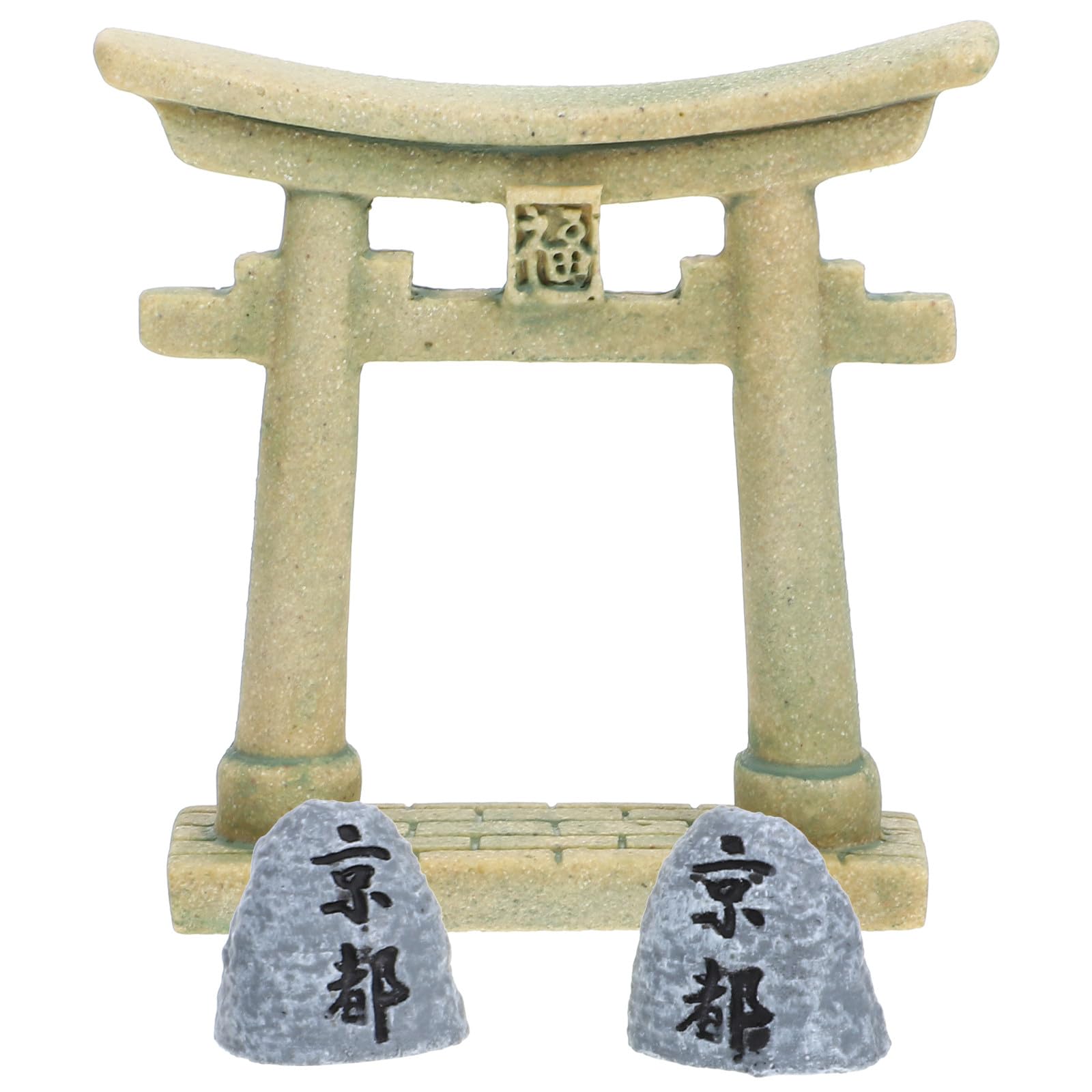 Porte torii japonaise miniature pour déco de jardin zen et aquarium