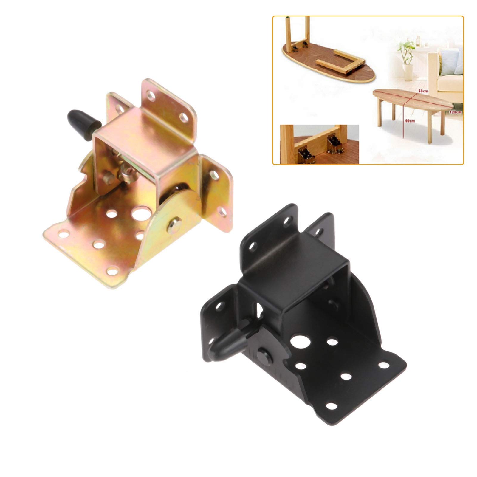 4 unids Metal Bloqueo de Mesa Plegable Silla Soportes Pierna Gabinete de Primavera Bisagras Armario Muebles de Puertas Hardware con Tornillos (Color : A)