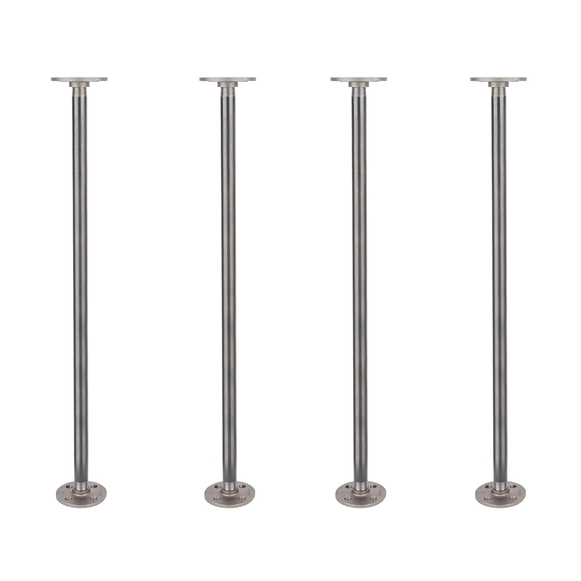 Buy PIPE DECOR ½ in. x 24 in. Round Flange Pipe Table Legs (4 Pack), Industrial Steel Grey