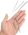 Uxcell 6Pcs 2.25mm Aiguilles flexibles à double pointes 9 1 cm(23mm) Aiguille en acier inoxydable pour les projets faits à la main DIY Tricots