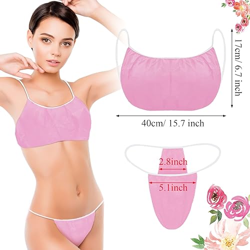 Miniatura 2 de Yahenda 50 piezas de sujetadores y bragas desechables para spa, ropa interior de bikini para mujer