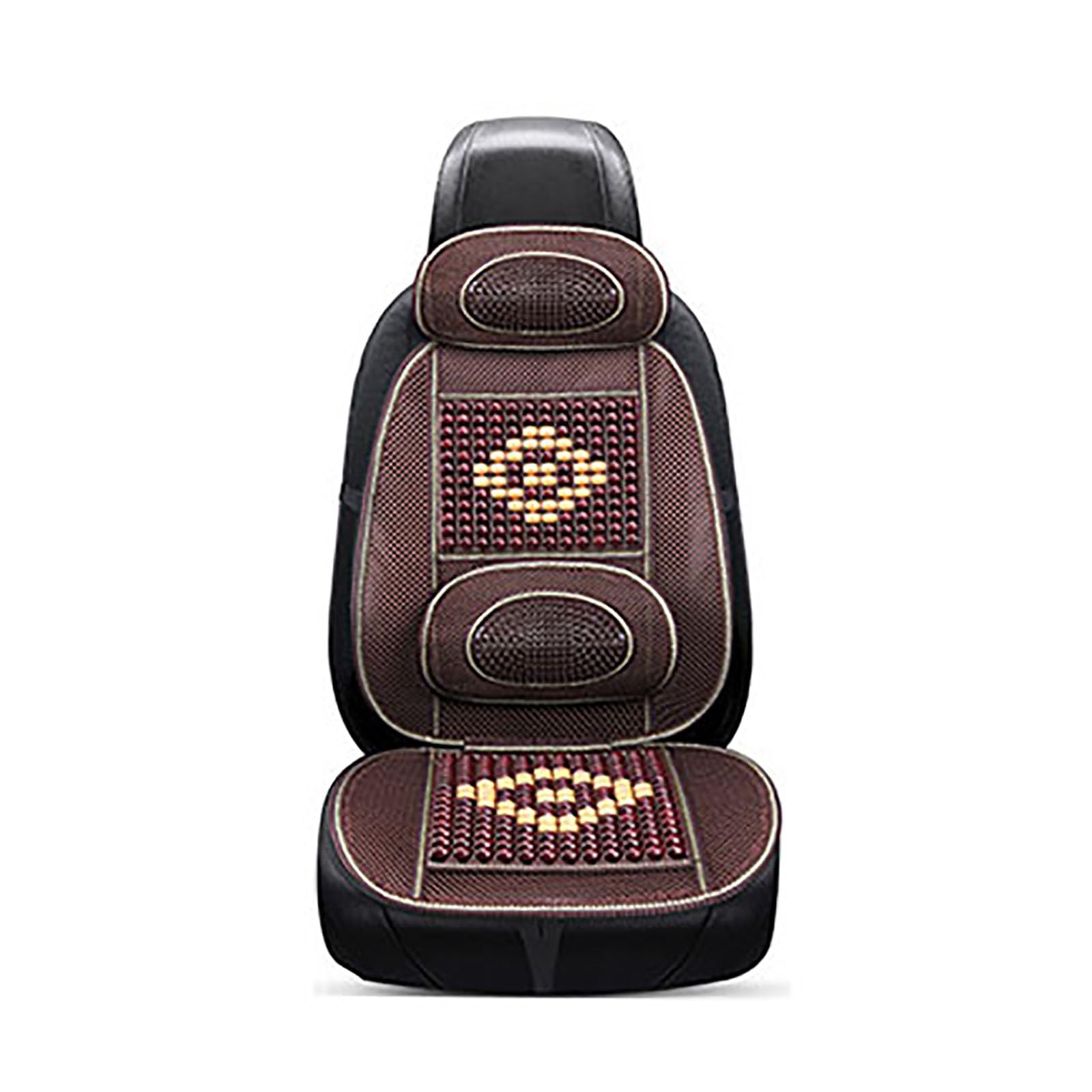 Coussin de Soutien Lombaire pour siège Auto, pour Genesis G70 G80 G80-EV G90, Coussin de siège de siège de Dossier de Taille de Ventilation Confortable pour Voiture,Coffee-with headrest