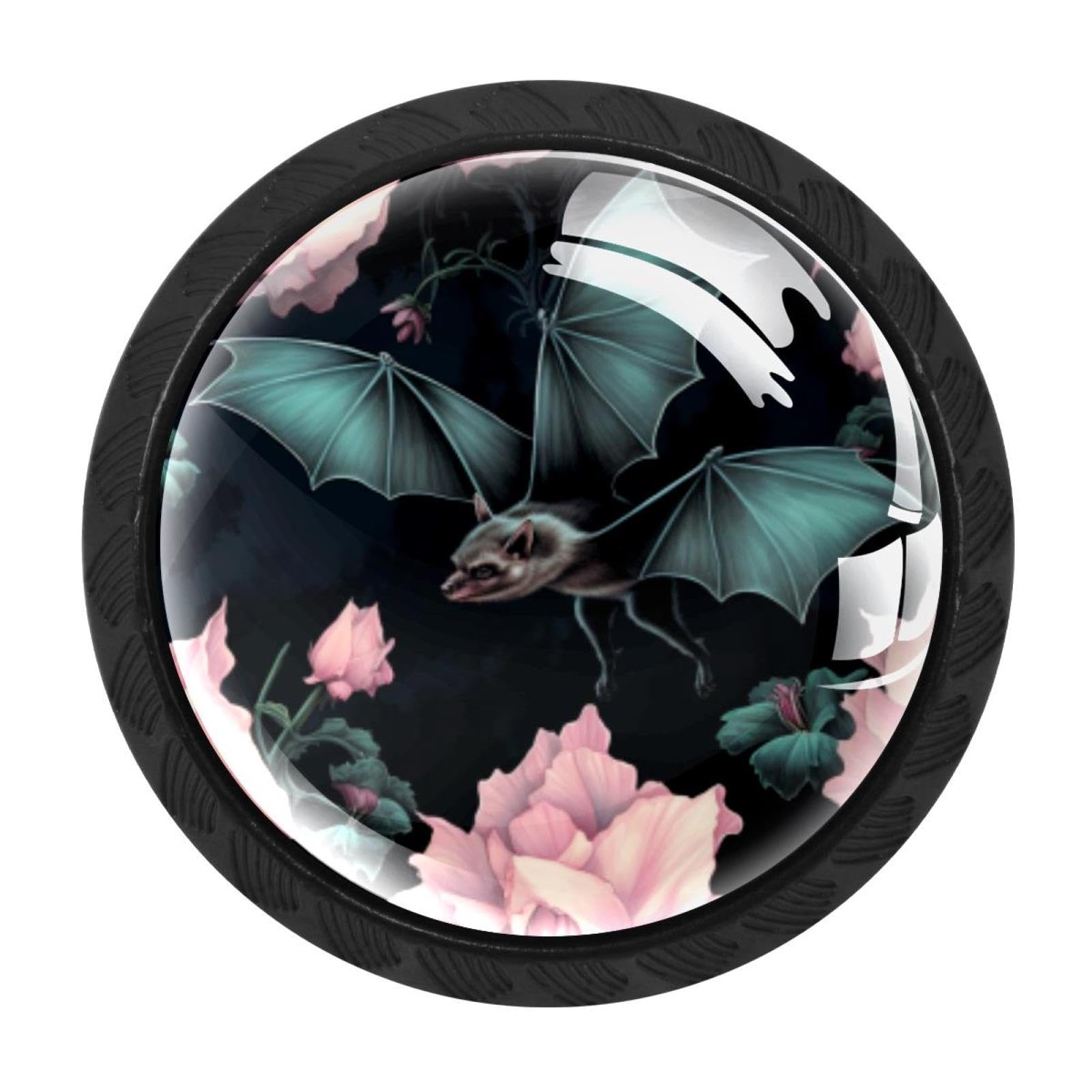 CHENZZZZ 4 Pieces Bat Kitchen Cabinet Knobs Drawer Knobs Dresser Knobs Black Knobs Drawer Pulls Dresser Drawer Handles Knobs for Dresser Drawers