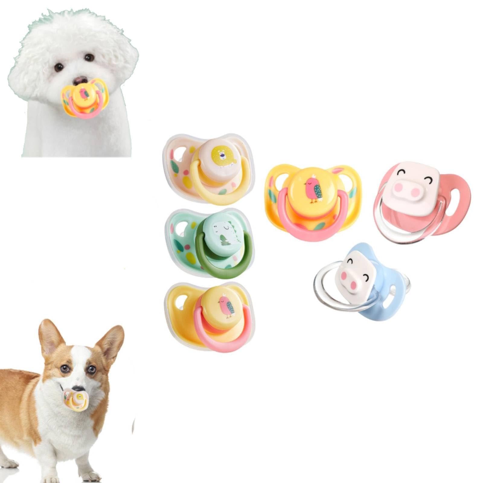Silicone Pacifier Dogs Cats Bite-Resistant Interaction Calming Latex Pet Toys Pacifier Supplies Feeding