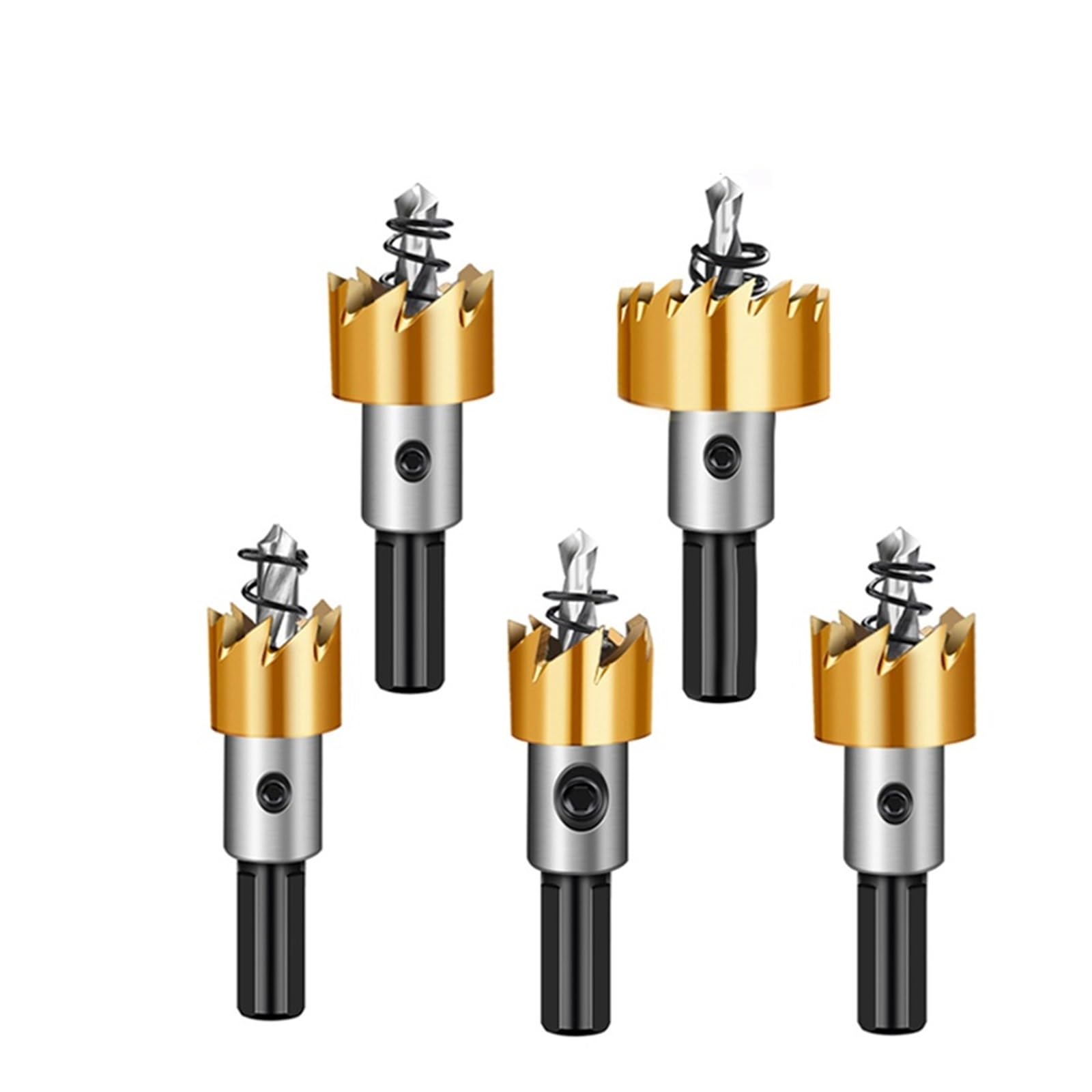 Brocas Hss de 5 uds., juego de 16, 18,5, 20, 25 y 30mm, escariador de agujeros recubierto de titanio, brocas de perforación de chapa de Metal, herramientas de perforación eléctricas de corte