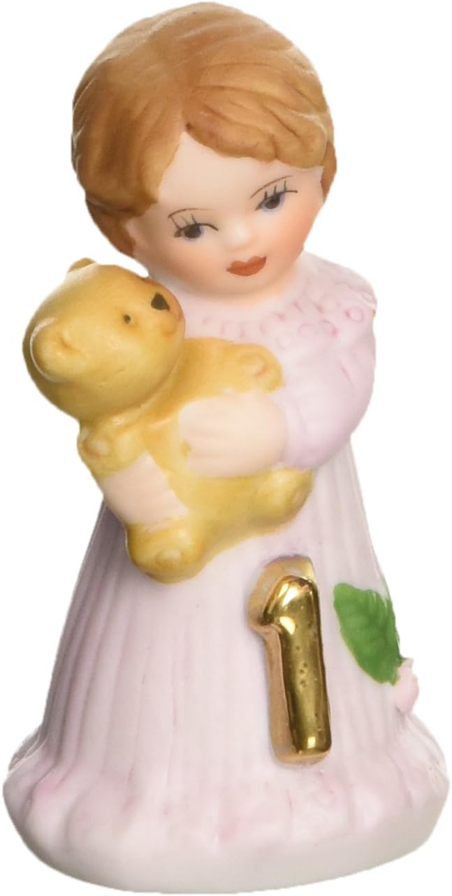 Enesco Brunette Age 1 Figurine, 1.75 - Inch, White, Yellow