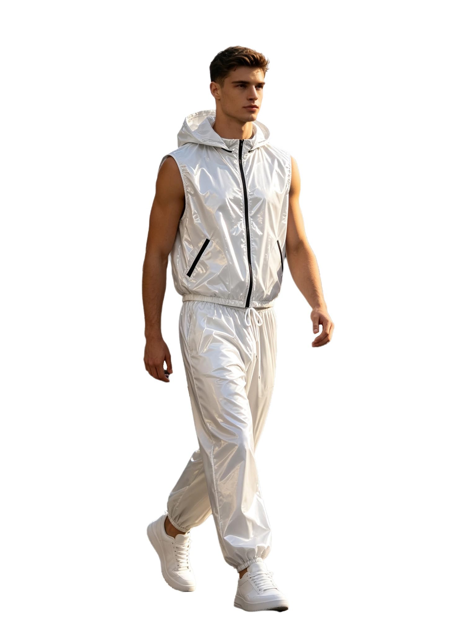 Kaerm Męski dres do joggingu, letni, częściowy strój, fitness, bluza z