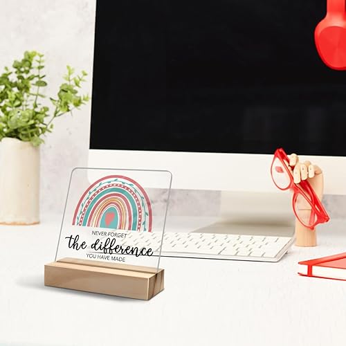 Miniatura 4 de Letrero decorativo de acrílico para escritorio con texto en inglés Never Forget The Difference, regalos de agradecimiento para mujeres, hombres,
