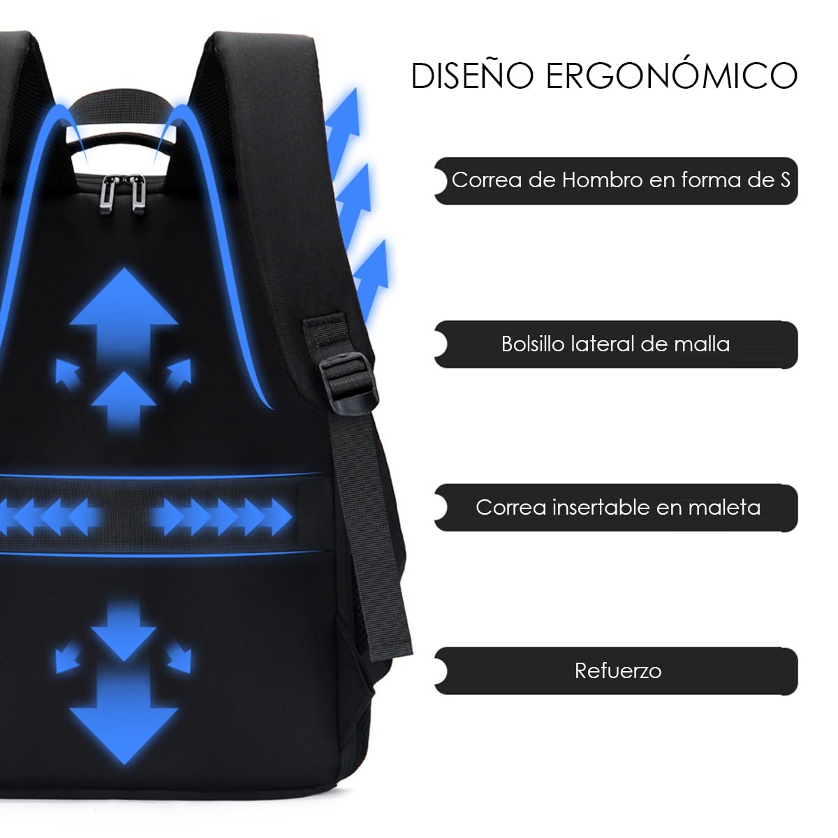 Zaino rigido per computer portatile, impermeabile, per uomo e donna, con porta USB, scomparti per vestiti e accessori. Per lavoro, ufficio, università e viaggi.