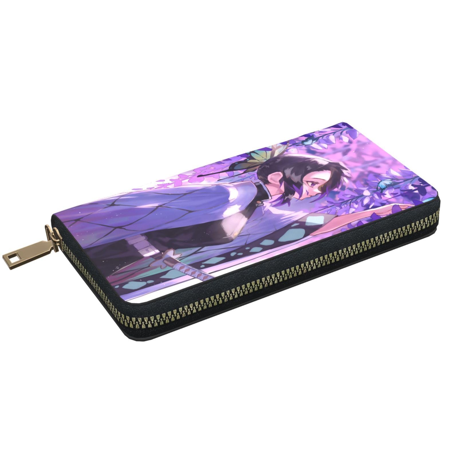 【胡蝶しのぶ】ハッシュタグ　長財布　ラウンドファスナー　ブラック Amazon.co.jp: 財布 鬼滅の刃 虫柱 胡蝶 しのぶ 長財布 レザー