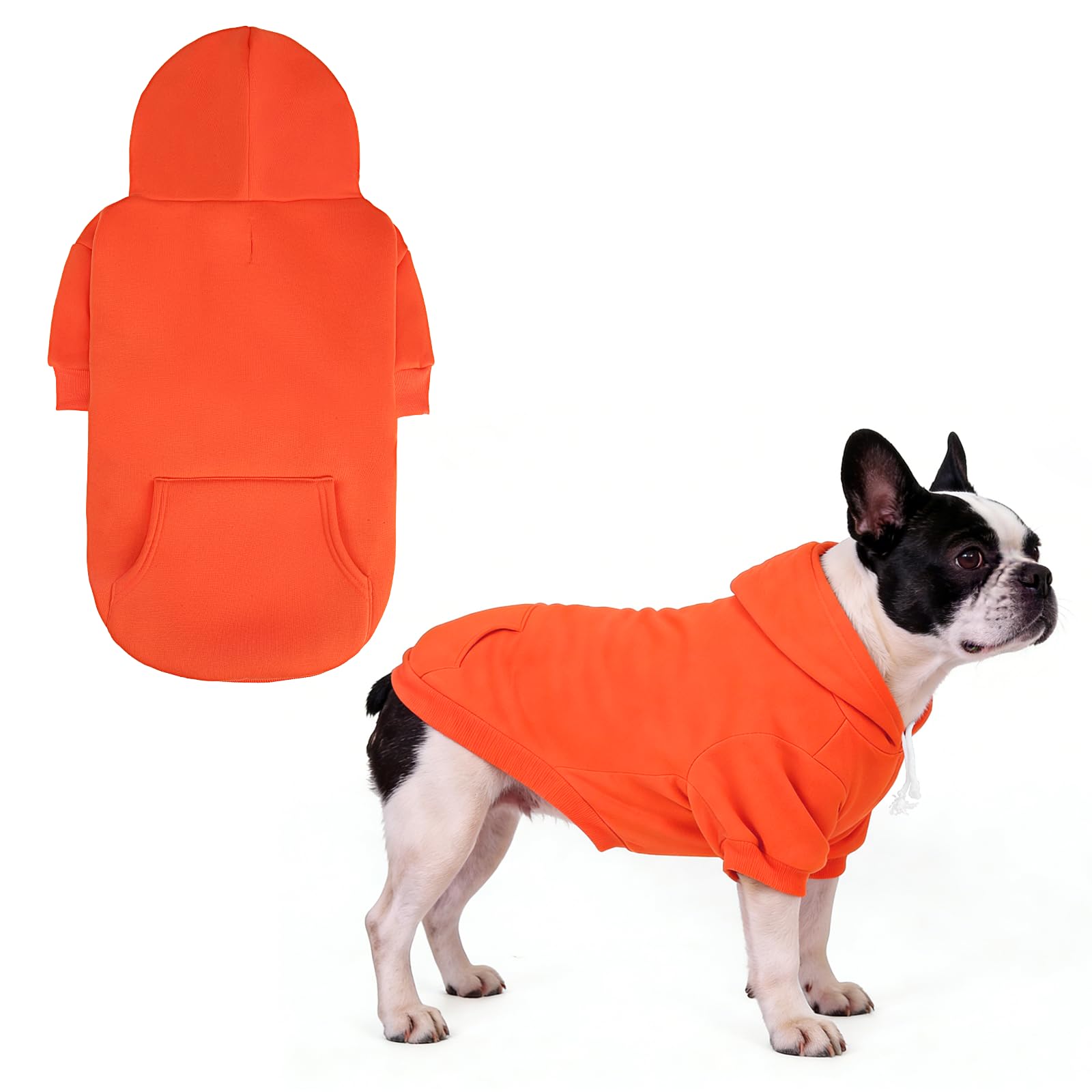 KOOLTAIL Fall Dog Hoodie - Soft & Warm Dog Thanksgiving Sweater with Leash Hole and Pocket, Pet Winter Coat, Cold Weather Clothes Sweatshirt for Small Medium Large Dogs Puppy Cat Boys Girls, Orange SM โ image 1