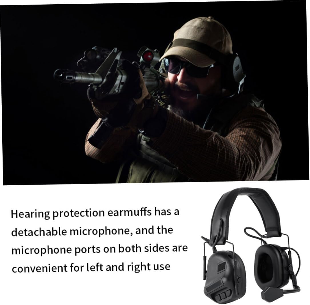 Gcroet Electronic Earmuffs Noise Reduction Ear Defenders Hearing Protection Anti Noise Headset with Microphone for Women Men Black...