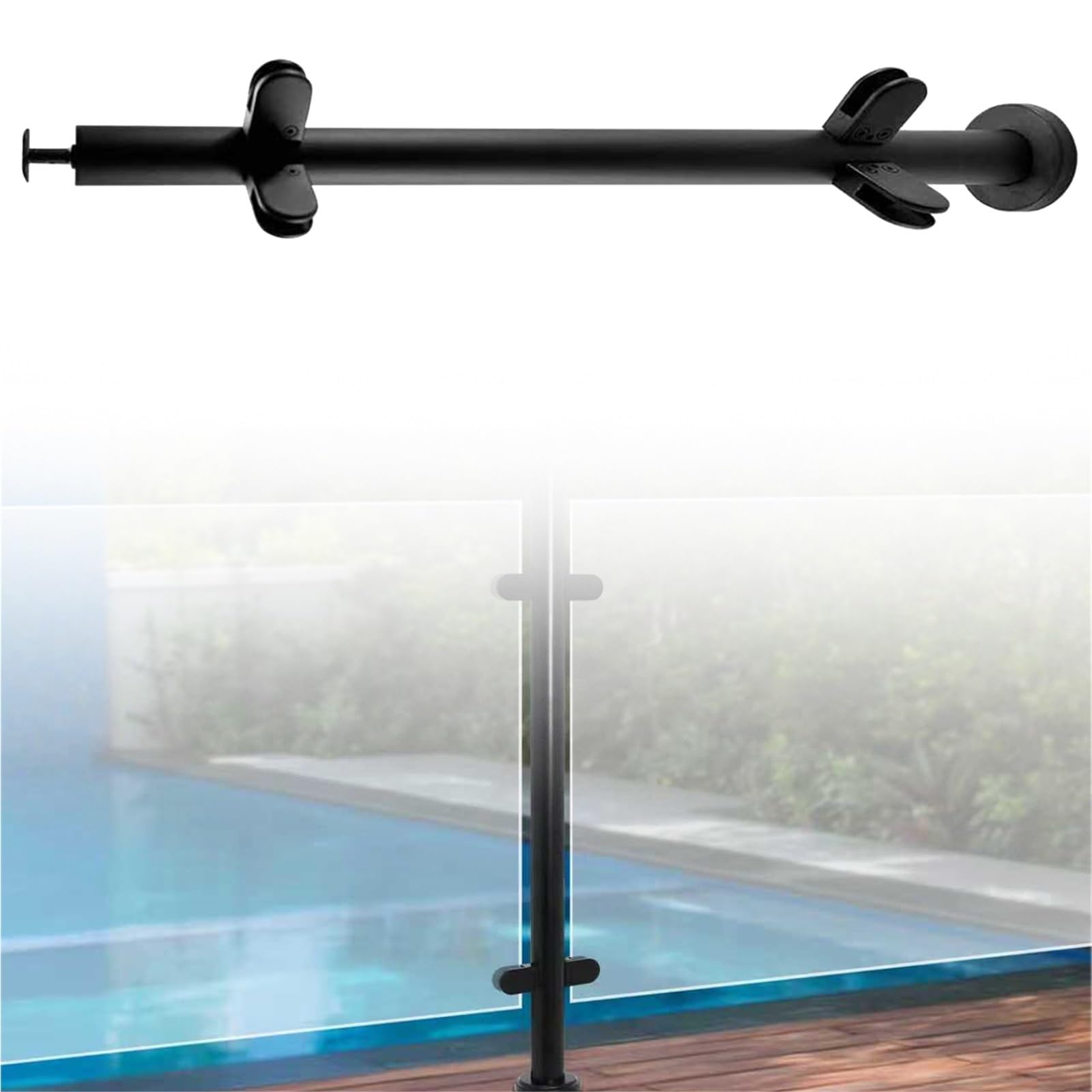 Poteau garde-corps verre et balustre inox 100cm pour sécurité terrasse et pont
