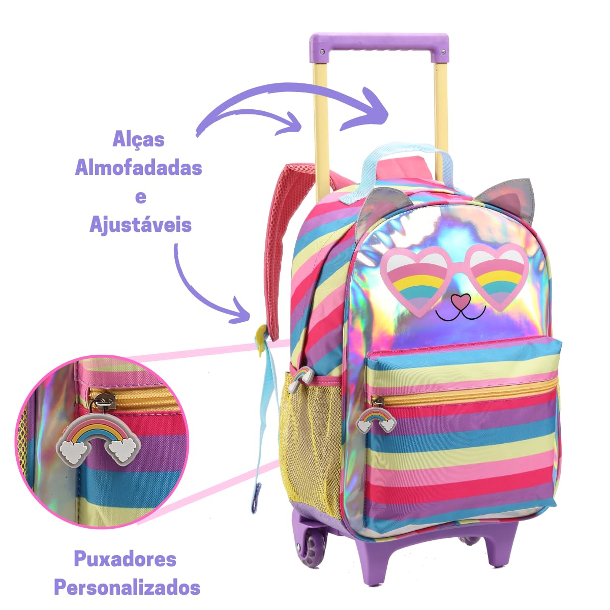 Kit Mochila Escolar Com Rodinhas Gatinho Menina Feminina Brilhante em promoção! Veja a oferta e mais achadinhos de Mochilas escolares 6 Hoje é o melhor dia para comprar Kit Mochila Escolar Com Rodinhas Gatinho Menina Feminina Brilhante com aquele preço maroto! Promoção! Aproveite a oferta! 6