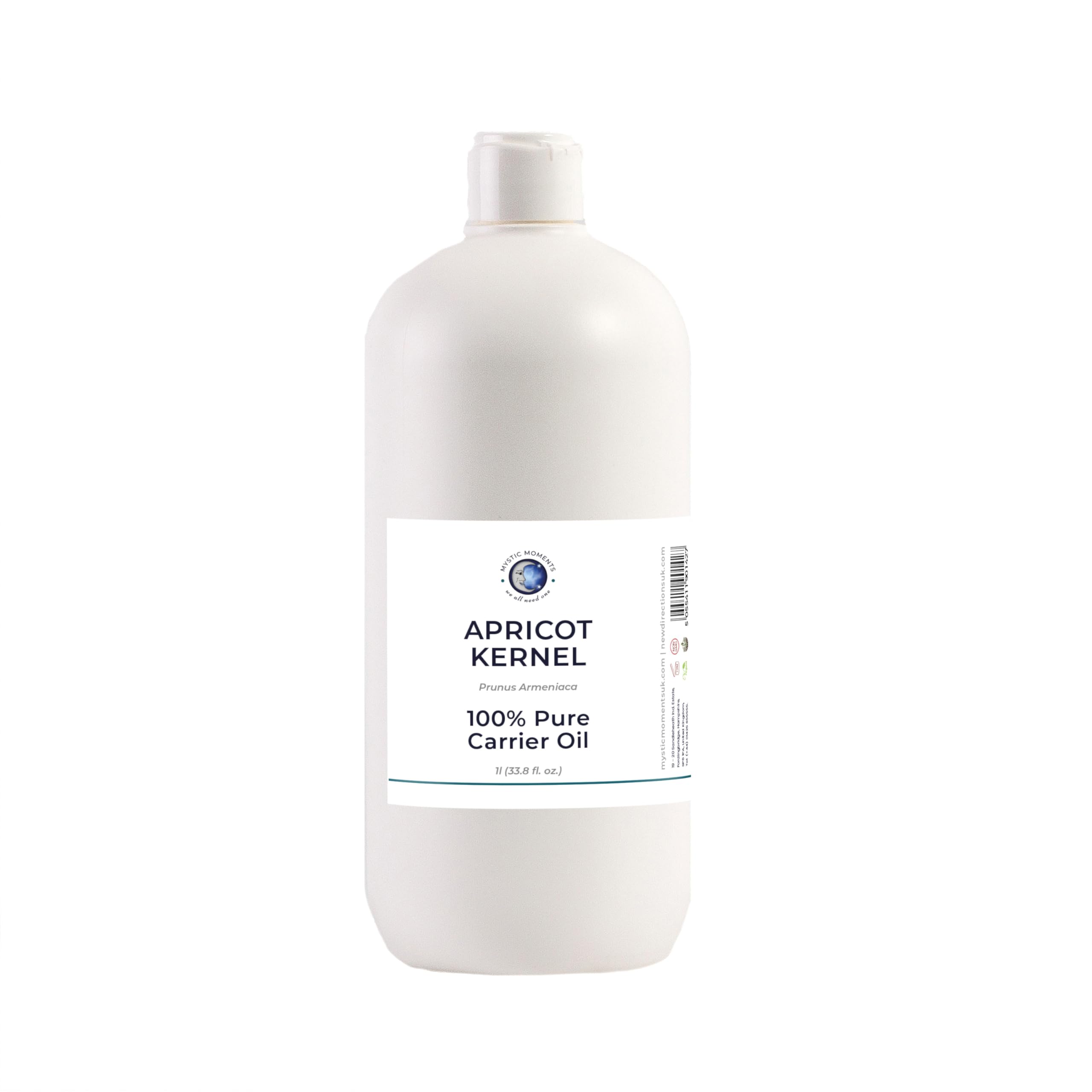 Mystic Moments| Apricot Kernel Carrier Oil 1 Litre | Prunus Armeniaca | Lightweight Nourishing Treatment for Skin, Hair & Massage | Natural Aromatherapy Carrier