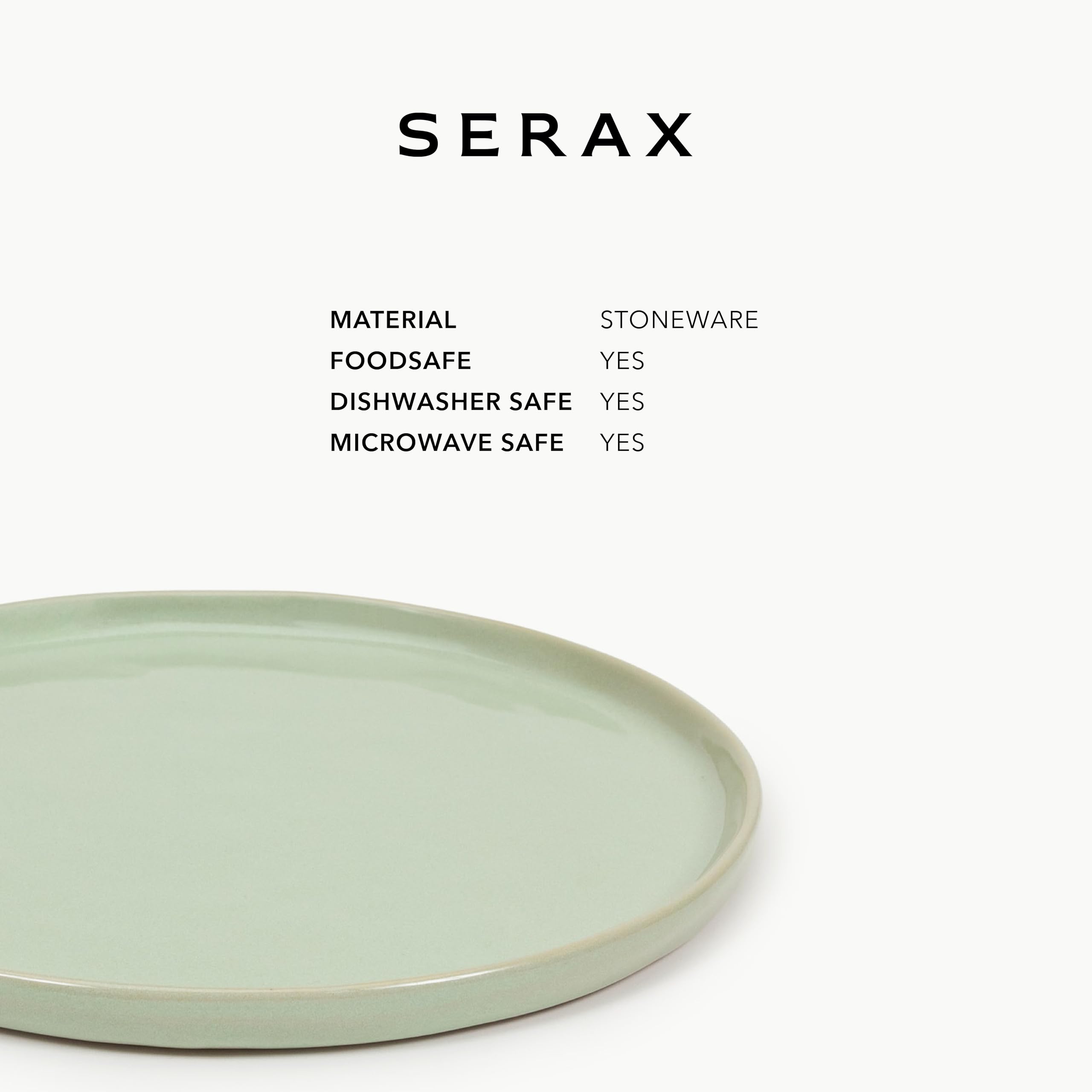 Serax Aquagreen Pure 12-częściowy zestaw obiadowy | 6 talerzy w rozmiarze M, 6 talerzy obiadowych w rozmiarze L, zestaw ceramiczny Pascale Naessens, współczesna zastawa stołowa