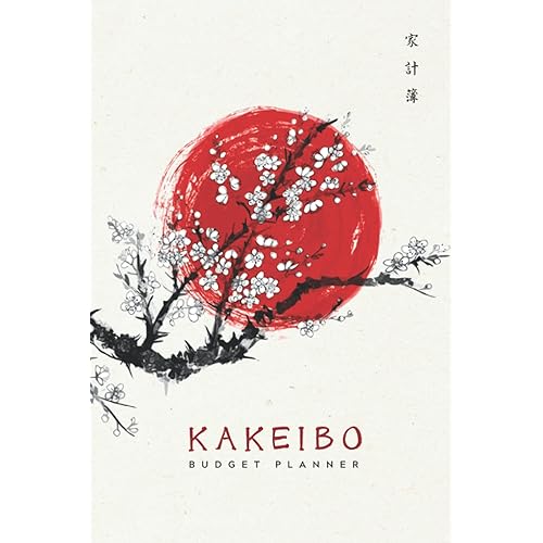Kakeibo Budget Planner: Kakeibo Journal – Personal Expense Tracker for Bookkeeping Budgeting & Money Saving | Monthly Budget Planner Book Bill Payment ... White Red Sun 6”x9” (Premium Cream Paper)