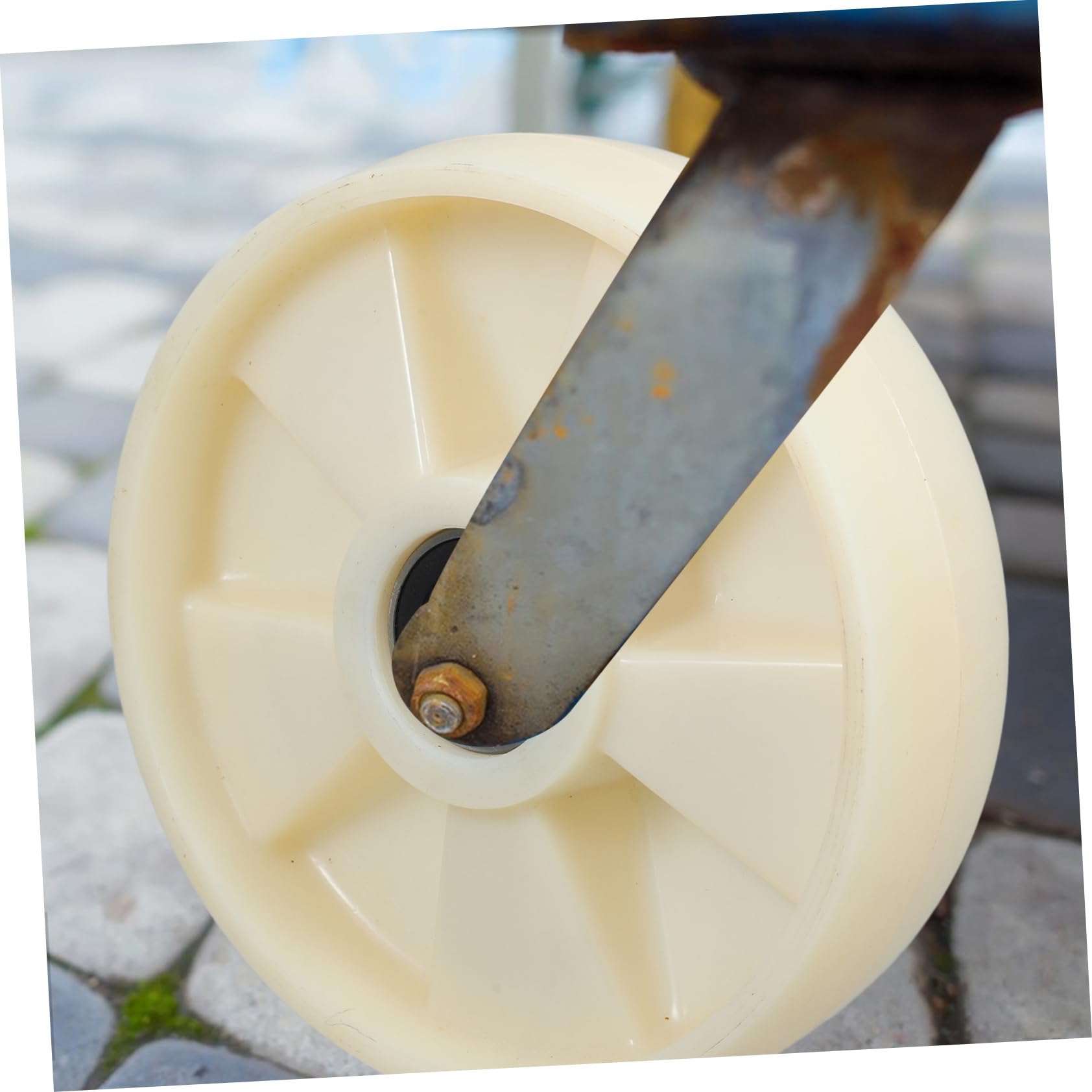 Auslaufrollen für Hubwagen aus Nylon 200x50 Mm mit 47mm Achse und Kugellager für Lager und Logistikzentren Inklusive Drehfunktion und Sanfter Rotation