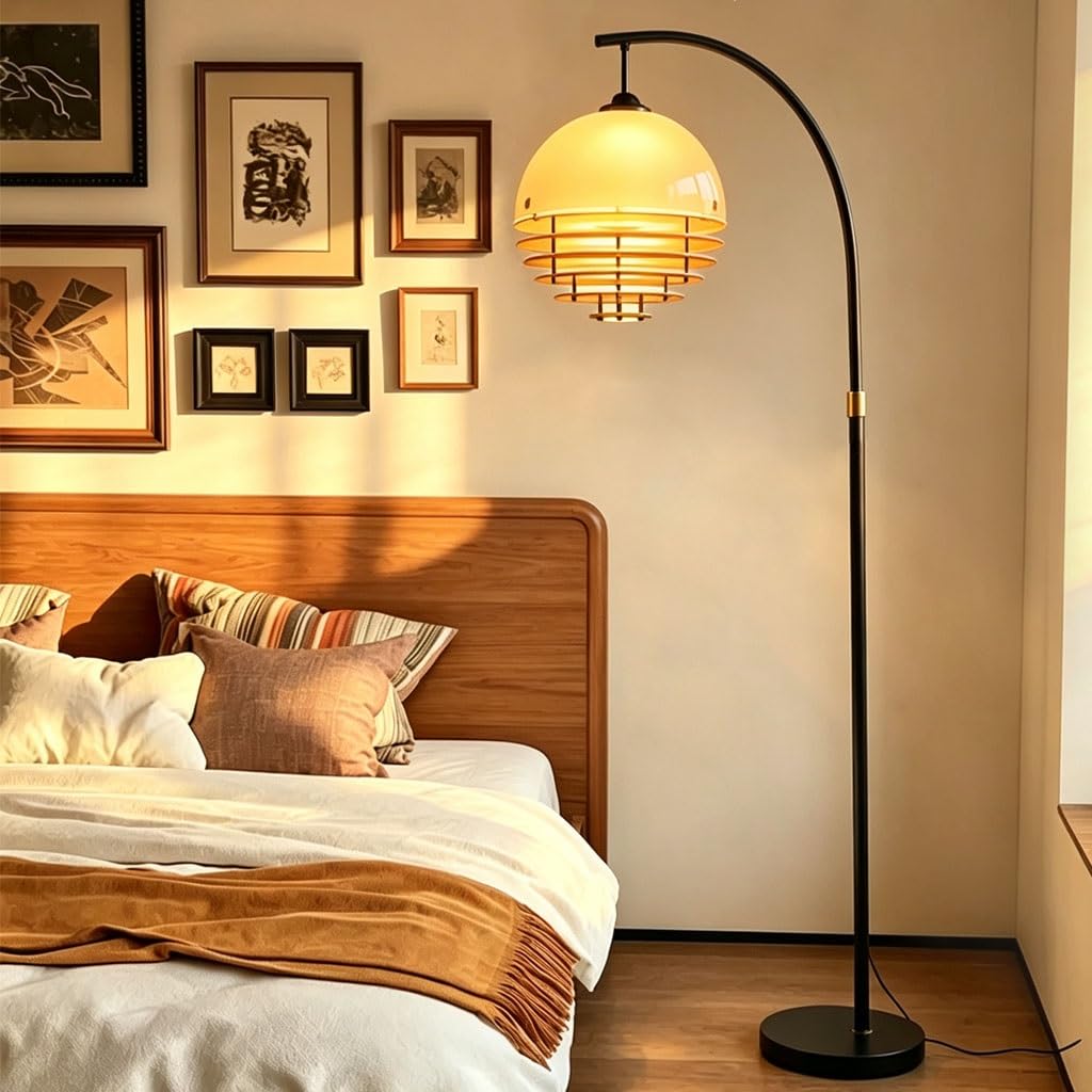 Lámpara De Arco Casquillo E27 Con Interruptor De Pedal Lámpara De Pie Regulable En Altura Hasta 170 Cm Iluminación De Pie Moderna Para Salón Adecuada Para Dormitorio Estudio Y Rincón
