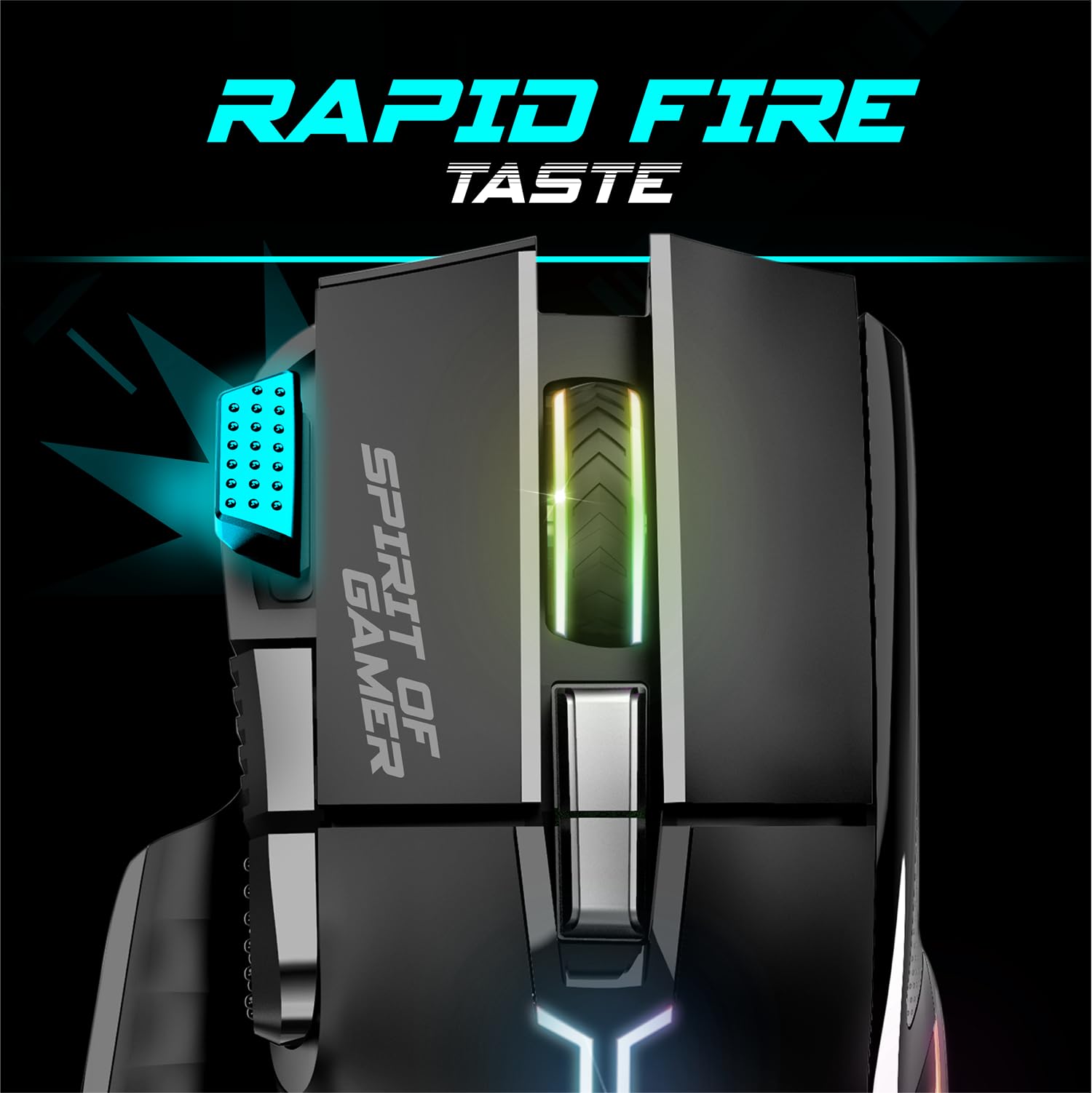SPIRIT OF GAMER x Ultimate 600 | Gaming Tastatur Maus Set Kabellos Schwarz Wiederaufladbar RGB | DE Layout | Semi Mechanisch | Aluminiumplatte | 4800 DPI Wireless Mouse | Für PS5, PS4, PC, Xbox