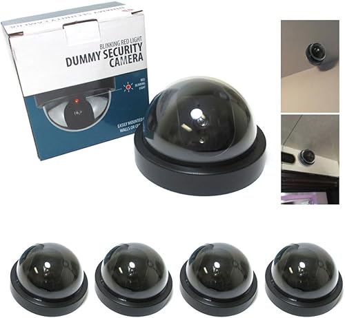 Miniatura 5 de Cámara de seguridad falsa de vigilancia simulada 4 domo LED sensor intermitente luz intermitente