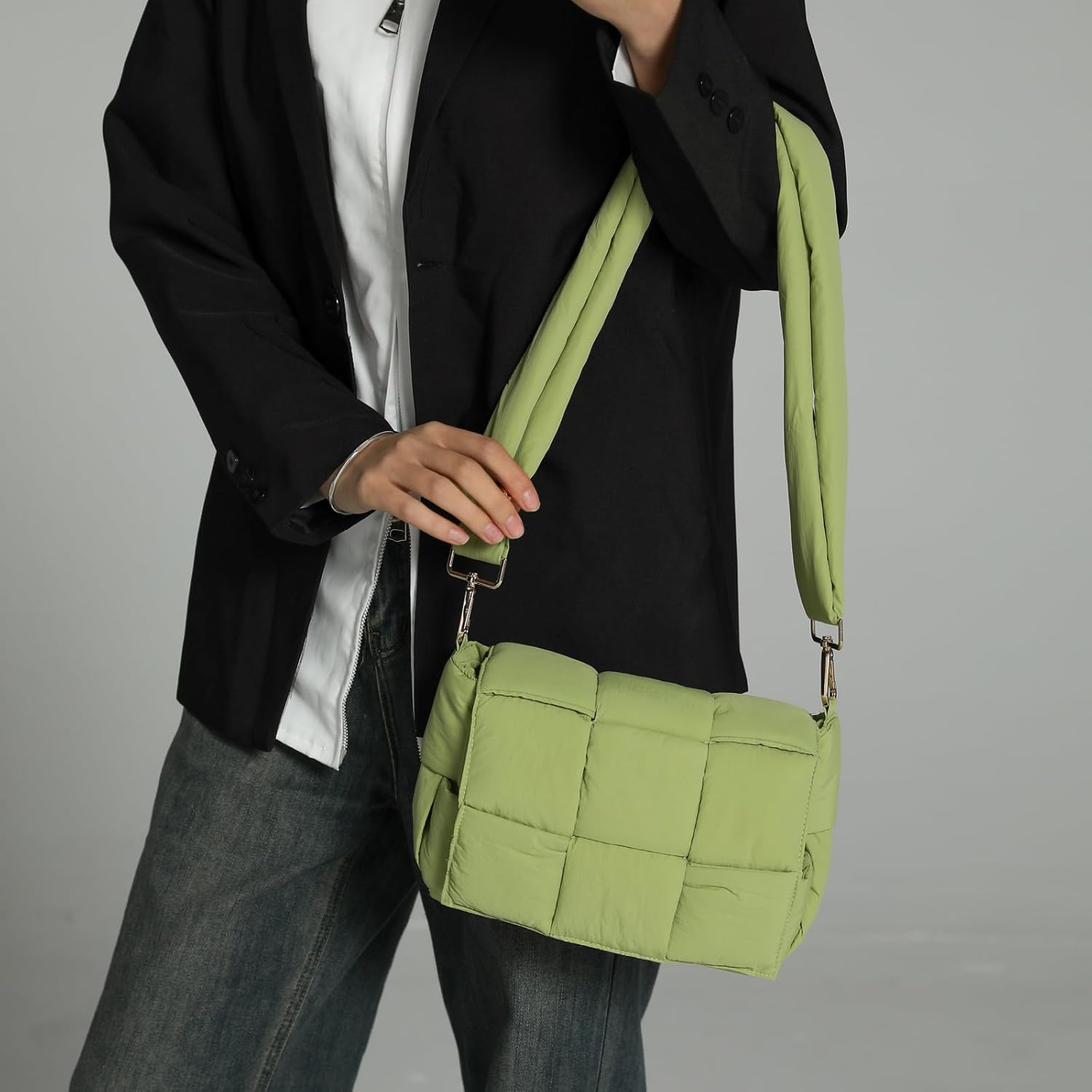 NAARIIAN Shoulder bags for women, Lightweight small puffer purses waterproof, handwoven puffy bag crossbody handbag - Image 6