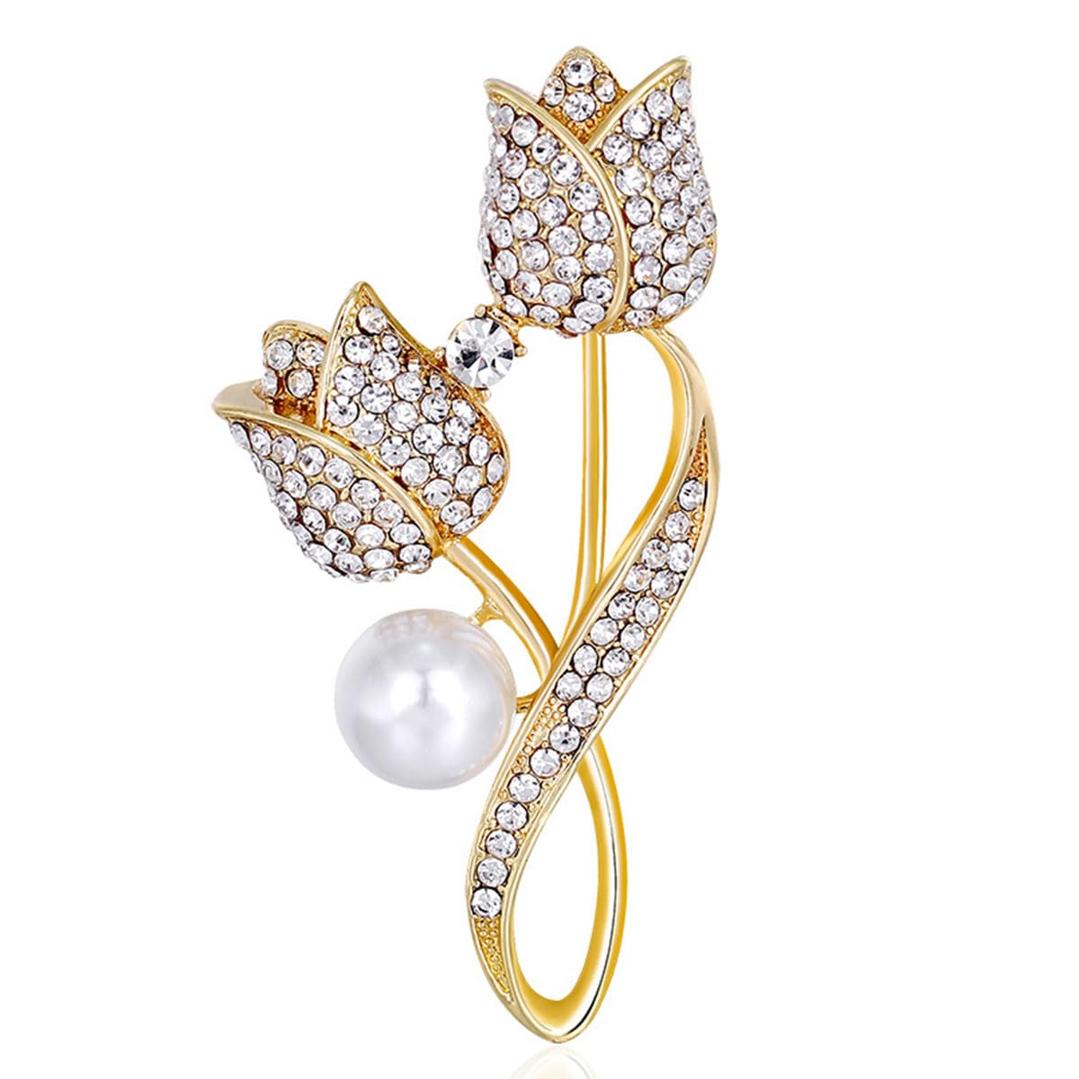 FAIRYGATE Gold Pin for Dress Brooch Crystal Pins Badge Enamel Lapel Brooches for Women Jewelry Decoration for Birthday Dating Party Anniversary UC31 — view 12