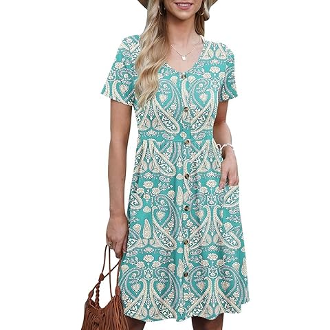 AUSELILY Casual Summer Dress with Pockets Cover