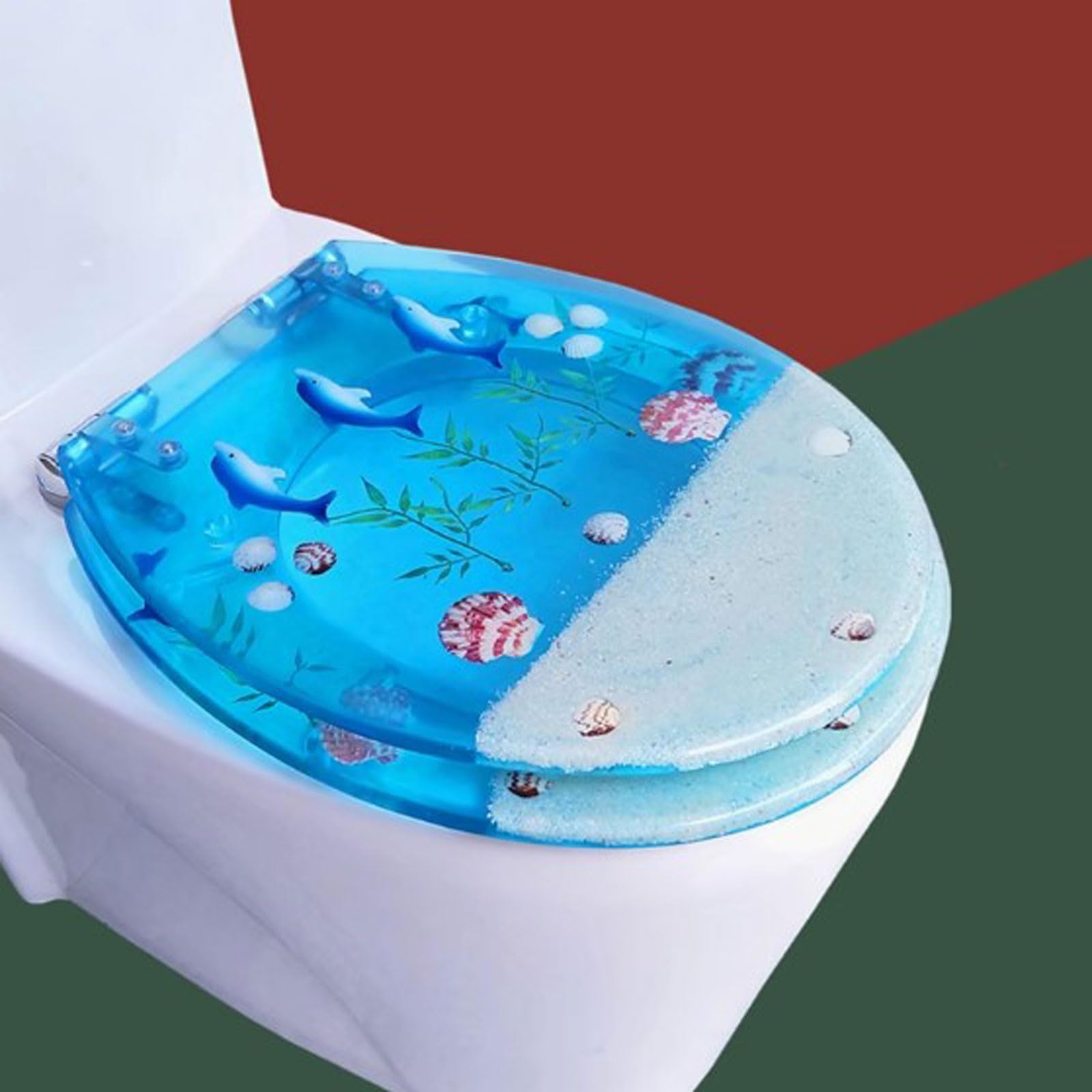 Cierre Suave y Lenta Tapa WC.Tapa WC Universal.Asiento de Inodoro de Cierre Suave en Forma de O con Liberación Rápida para una Fácil Limpieza.Una Variedad de Estilos para Elegir.
