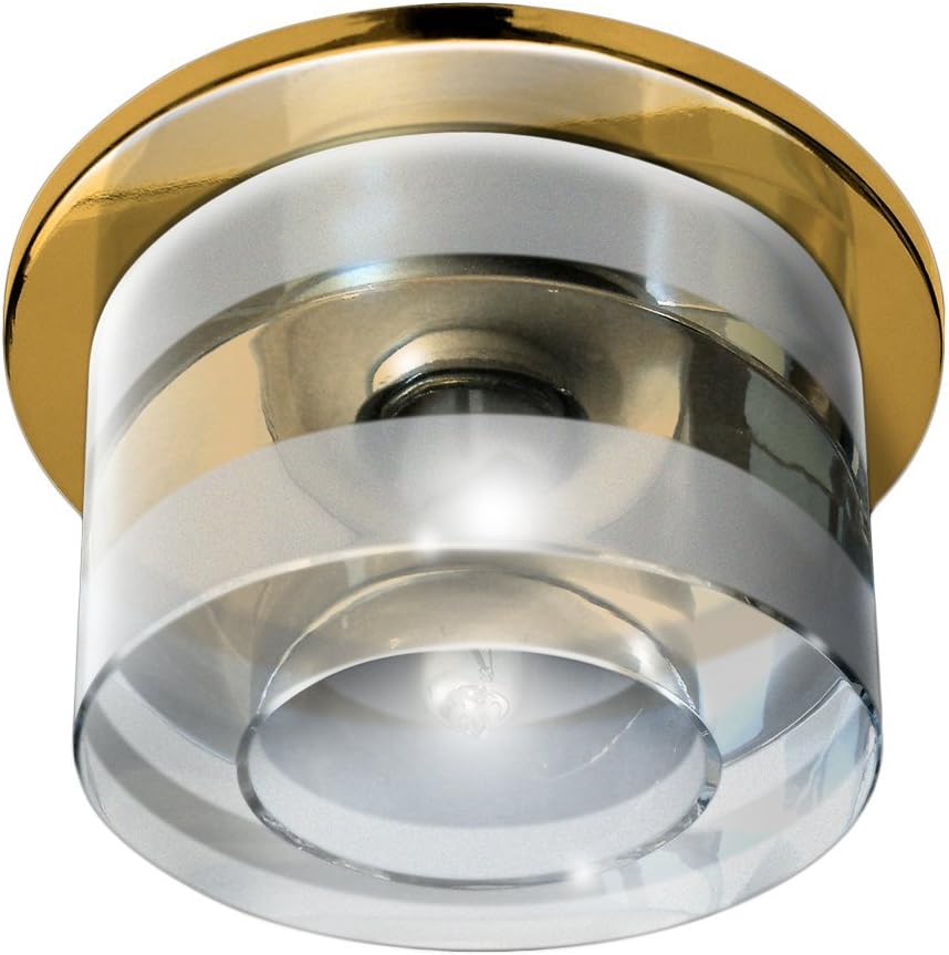 gumarcris 2041or – Recessed Spot Light with Transparent Glass Shade with Matt Finish Cristal Transparente y Mate/Oro