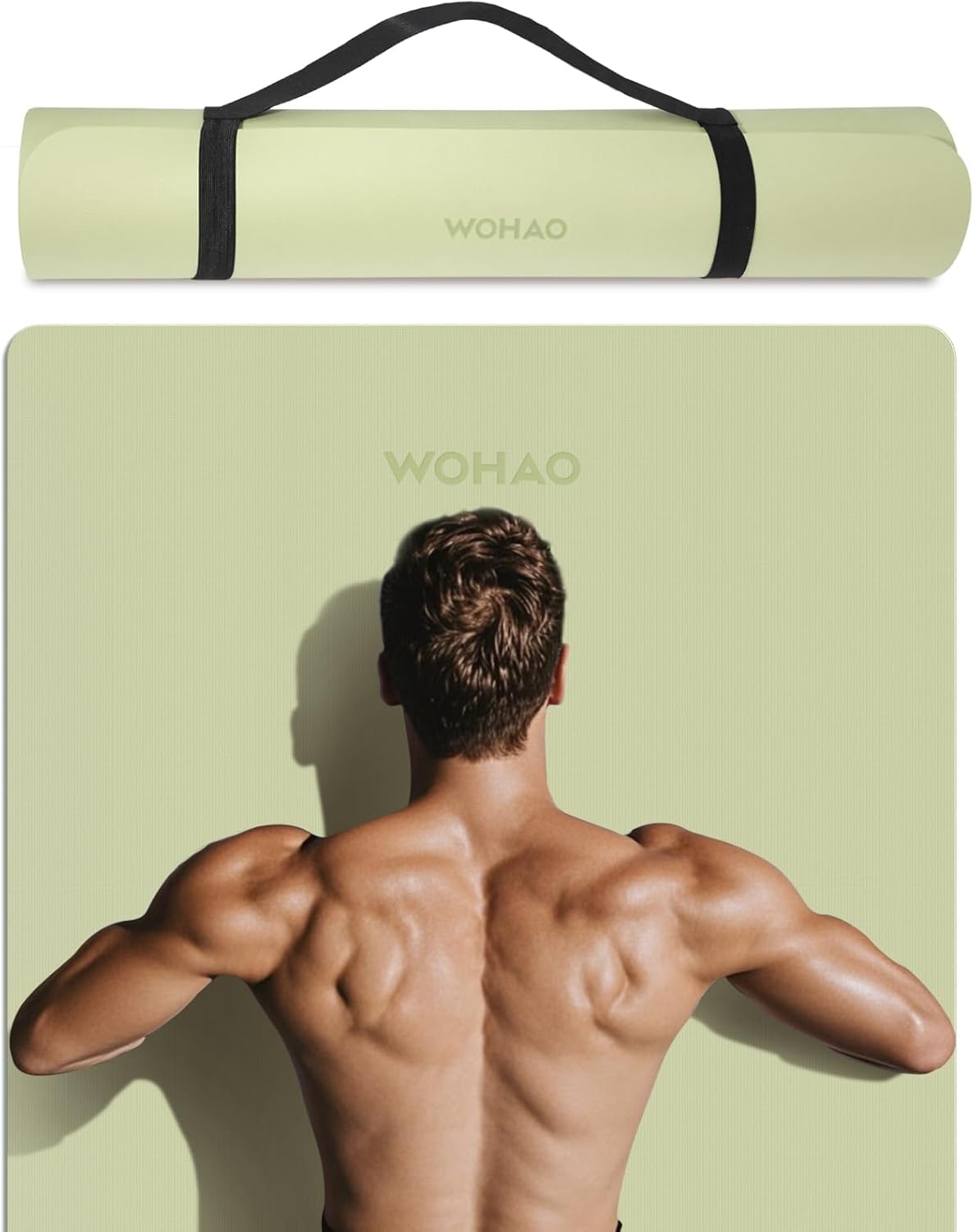 Extra Wide & Thick 8mm Yoga Mat, 72"x31.5" Large Non Slip Exercise Mat, Premium POE Material for Superior Cushioning & Stability, with Strap for Home Gym, Pilates