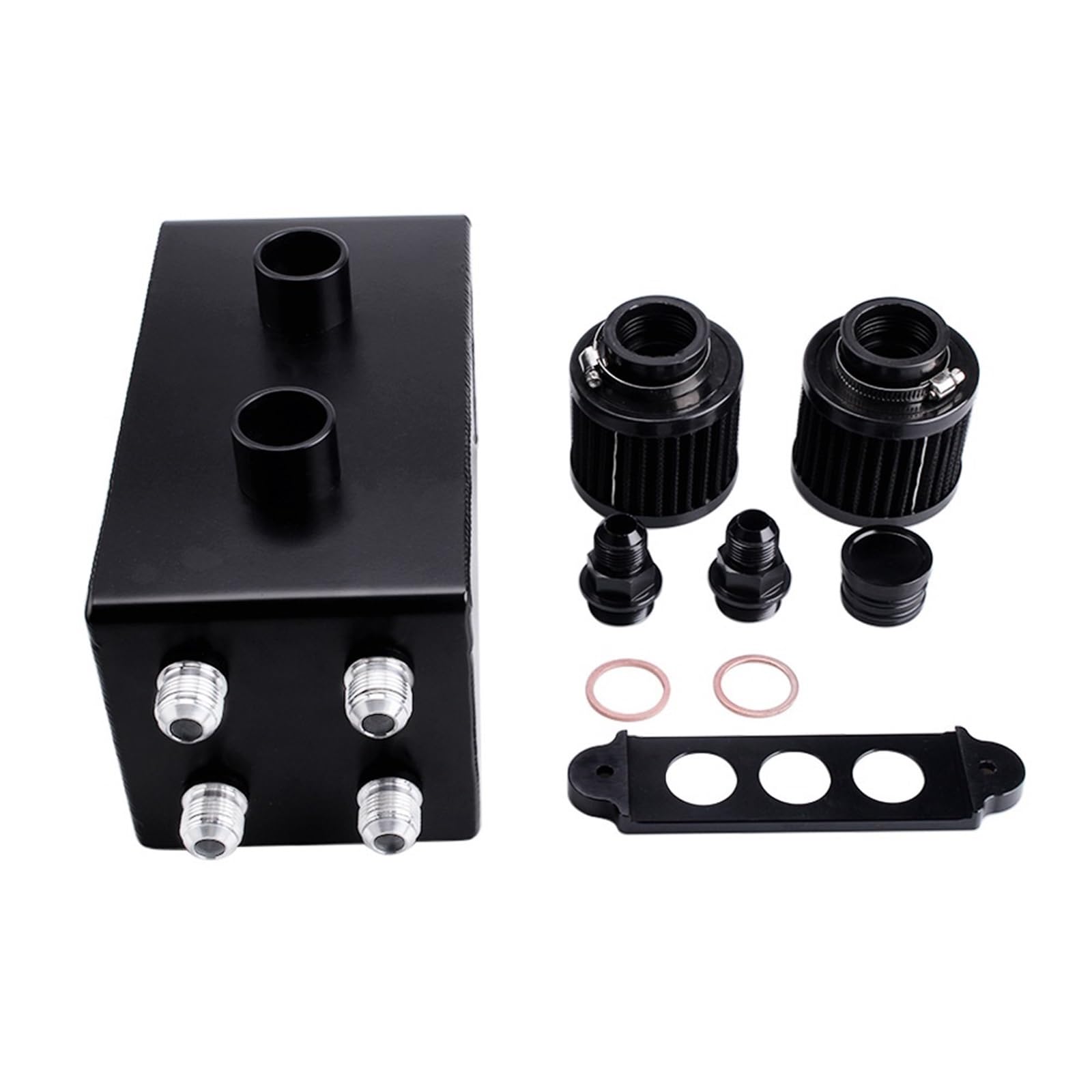 Kühlmittelausgleichsbehälter 3,5 l Motoröl-Auffangbehälter 4 Anschlüssen Ablasshahn für Entlüftungsfilter, 2 LT Kraftstoff mit Leitblech RS-OCC045(Black)