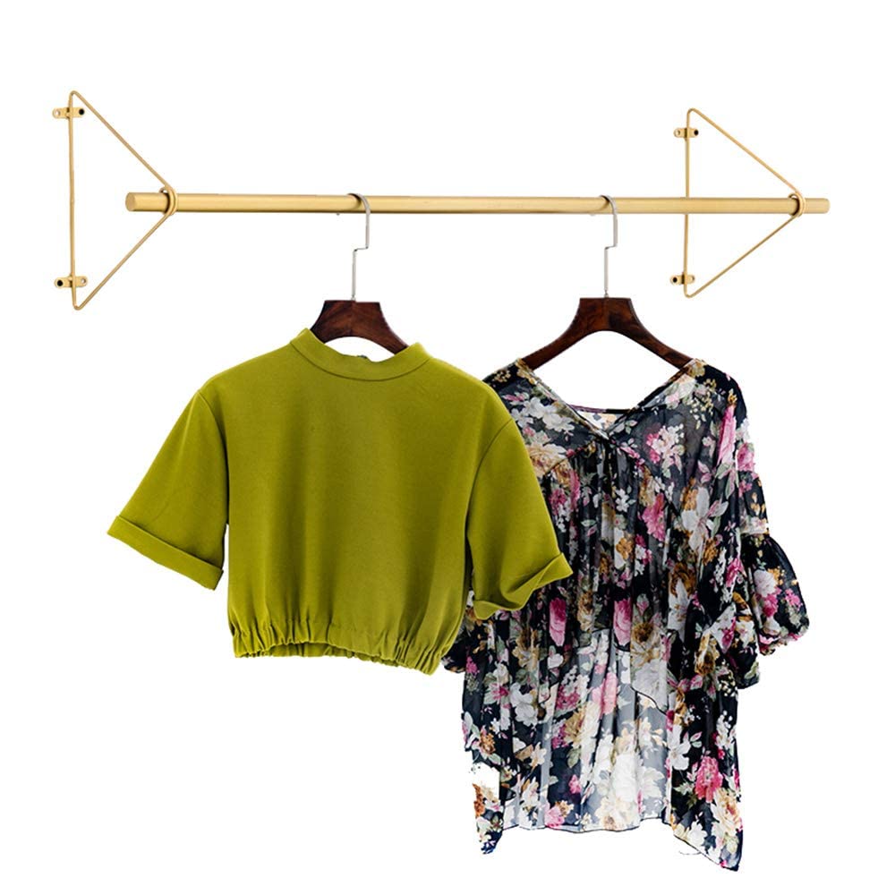 CENAP Exquisite Clothes Rail Rack Clothing Store Clothes Display Rack, Wall Mounted Clothes Rack Shelf Window Shelf, Wall Hanger Metal Retail Clothes Display Pole/a/150cm