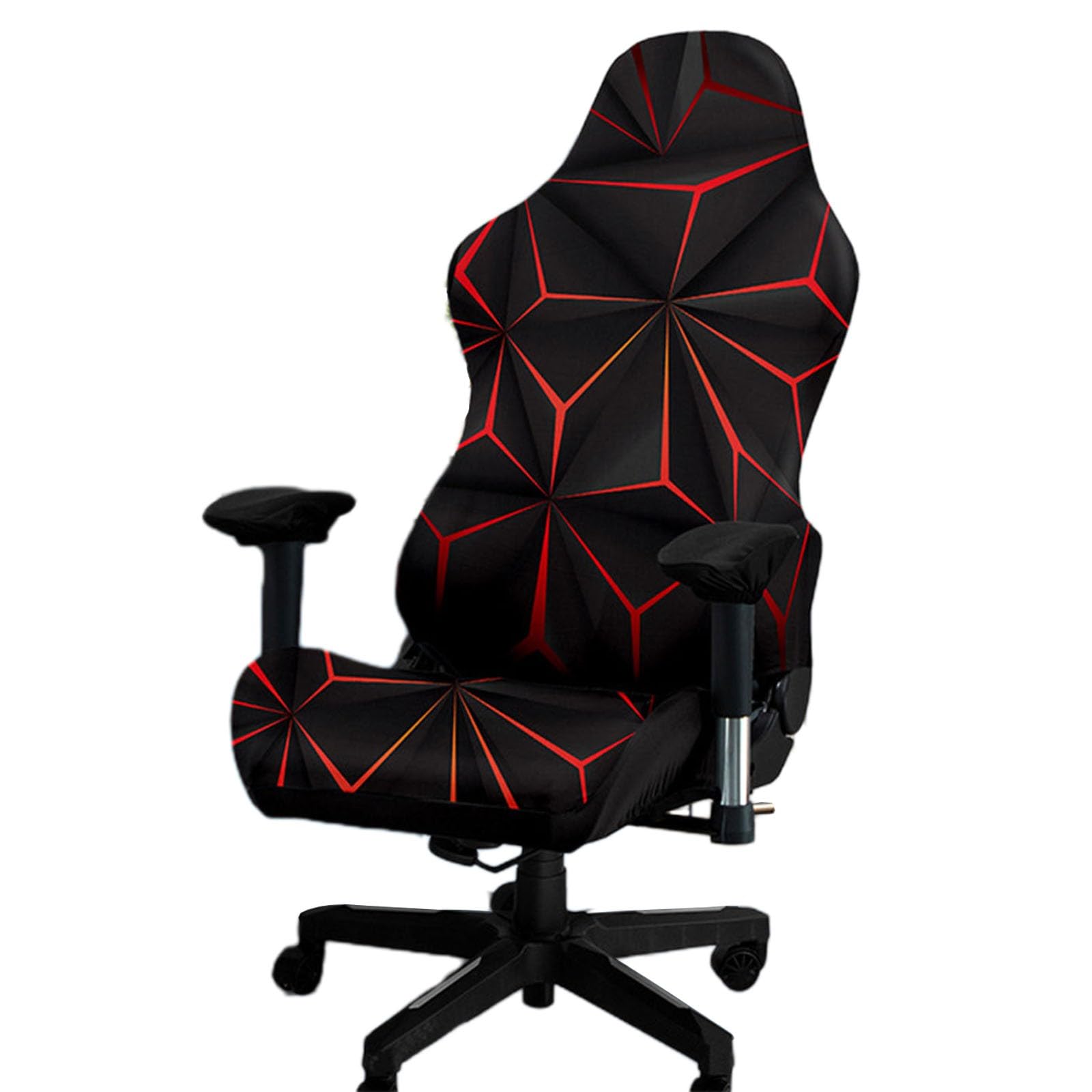 Kitegrese B Printed Gaming Chair Slipcover, Cat Scratch Proof Stretchable Game Chair Cover With Arms Cover(B)
