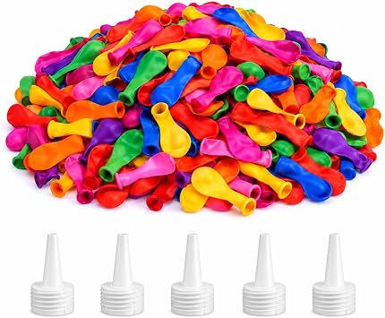 1000 Water Balloons with 10 Filler Nozzles   Bulk Water Bombs for Kids, Colourful Easy Fill Summer Outdoor Toys for Large Water Fights, Garden Games, Birthday Parties, Beach & Pool Fun