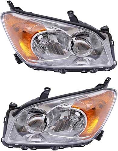Miniatura 10 de OUKANNG - Para 2009 2010 2011 2012Toyota Rav4 Rav-4 halógeno faro delantero izquierdo lado del conductor montaje montaje carcasa cromo lente