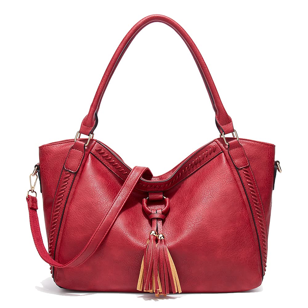 Damen Shopper Tasche aus Leder Große Schultertasche Handtasche Umhängetasche Tote Taschen Elegant Henkeltasche Cross-Body Tasche Hobo Tasche für Dame EINWEG
